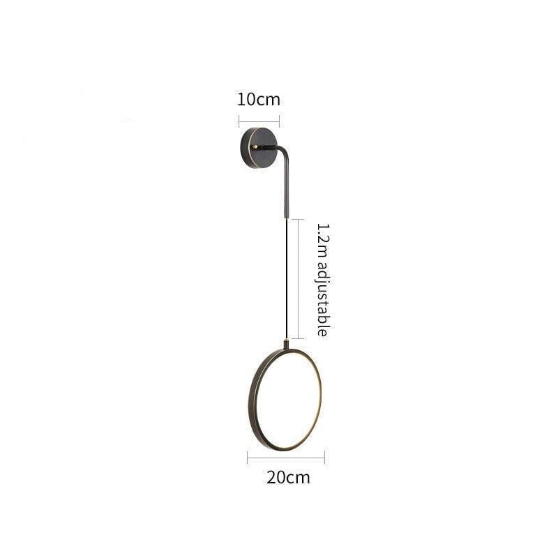 Lampe Murale LED Ronde | Ivy - Designix Applique Murale 20cm | Noir Blanc Chaud