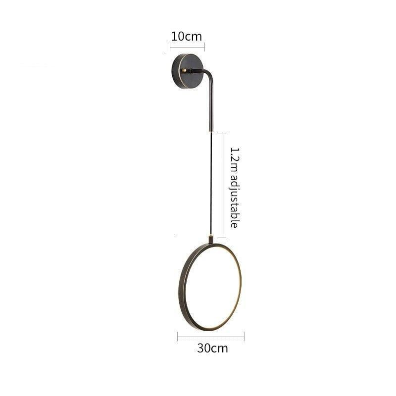 Lampe Murale LED Ronde | Ivy - Designix Applique Murale 30cm | Noir Blanc Chaud