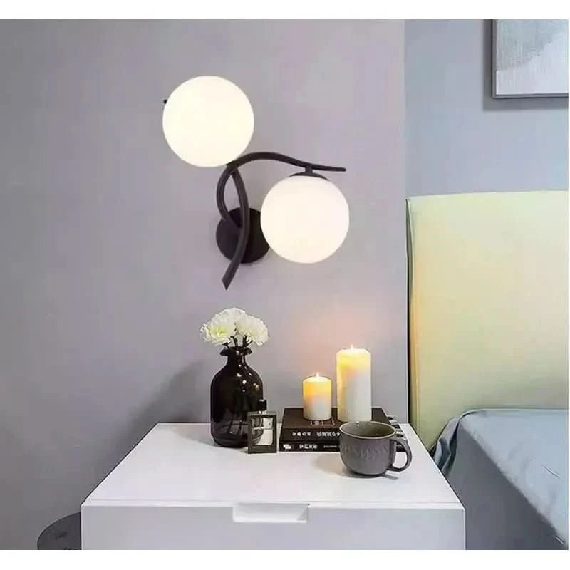 Lampe Murale LED Verre | Erona - Designix Applique Murale Noir Blanc chaud (2700 - 3500K)