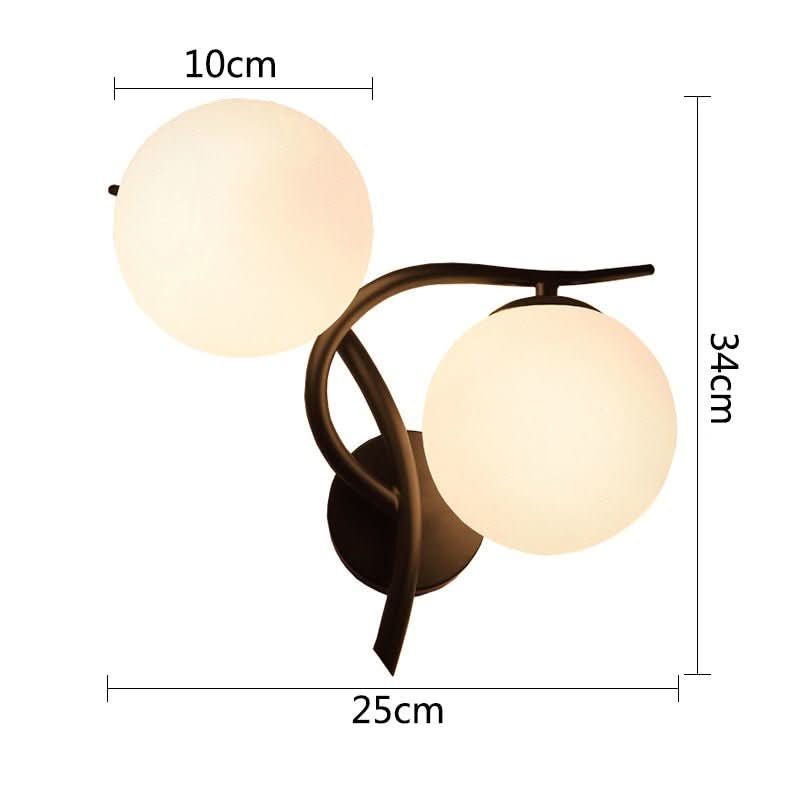 Lampe Murale LED Verre | Erona - Designix Applique Murale Noir Blanc chaud (2700 - 3500K)