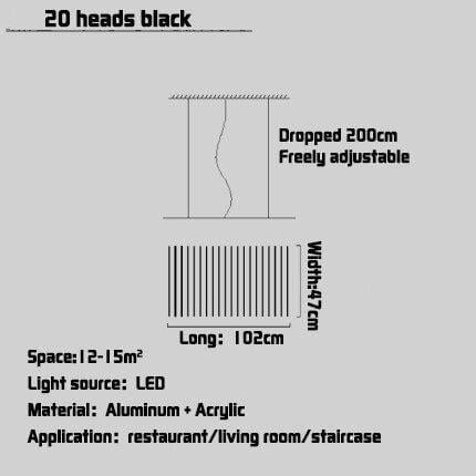 Lampe Pendante Moderne LED | Elo - Designix Suspension luminaire 20 têtes Horizontal