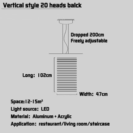 Lampe Pendante Moderne LED | Elo - Designix Suspension luminaire 20 têtes Verticale