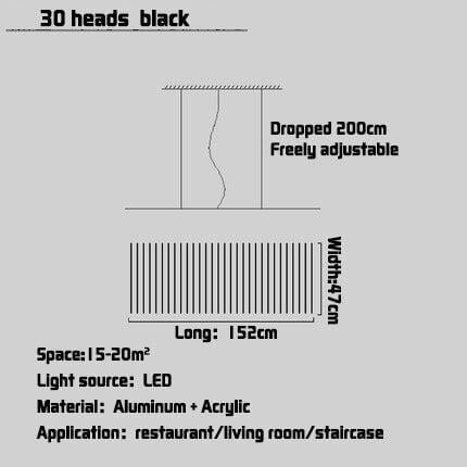 Lampe Pendante Moderne LED | Elo - Designix Suspension luminaire 30 têtes Horizontal