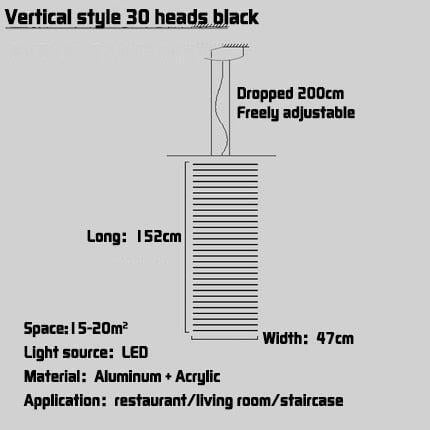 Lampe Pendante Moderne LED | Elo - Designix Suspension luminaire 30 têtes Verticale