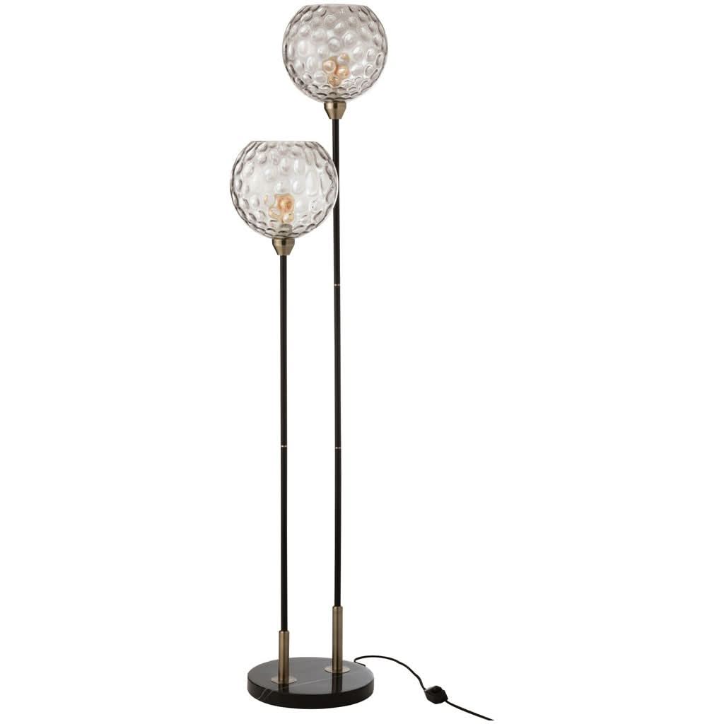 Lampe Sol Acier Marbre Noir - Designix