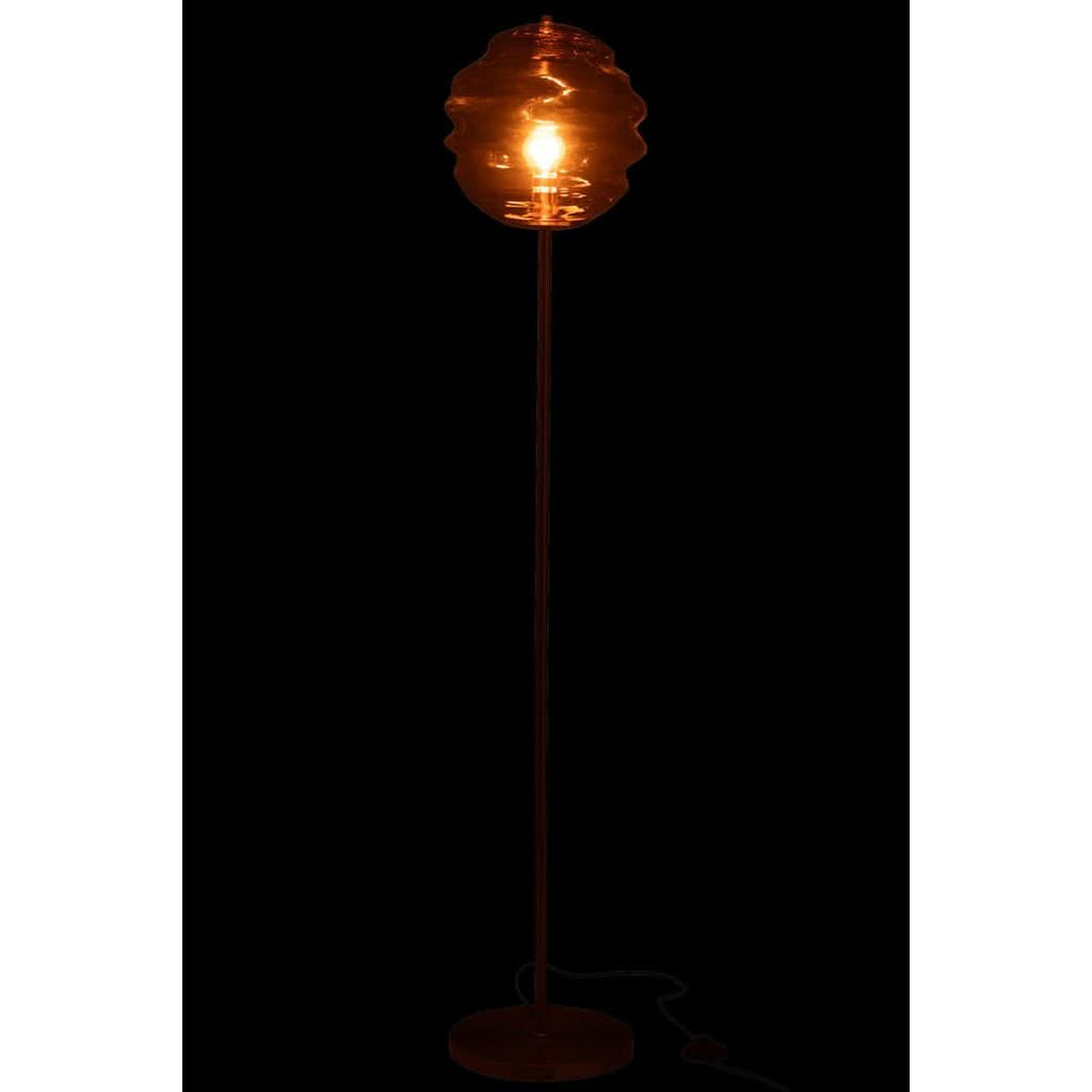 Lampe Sol Verre Marron Nid D'Abeille - Designix