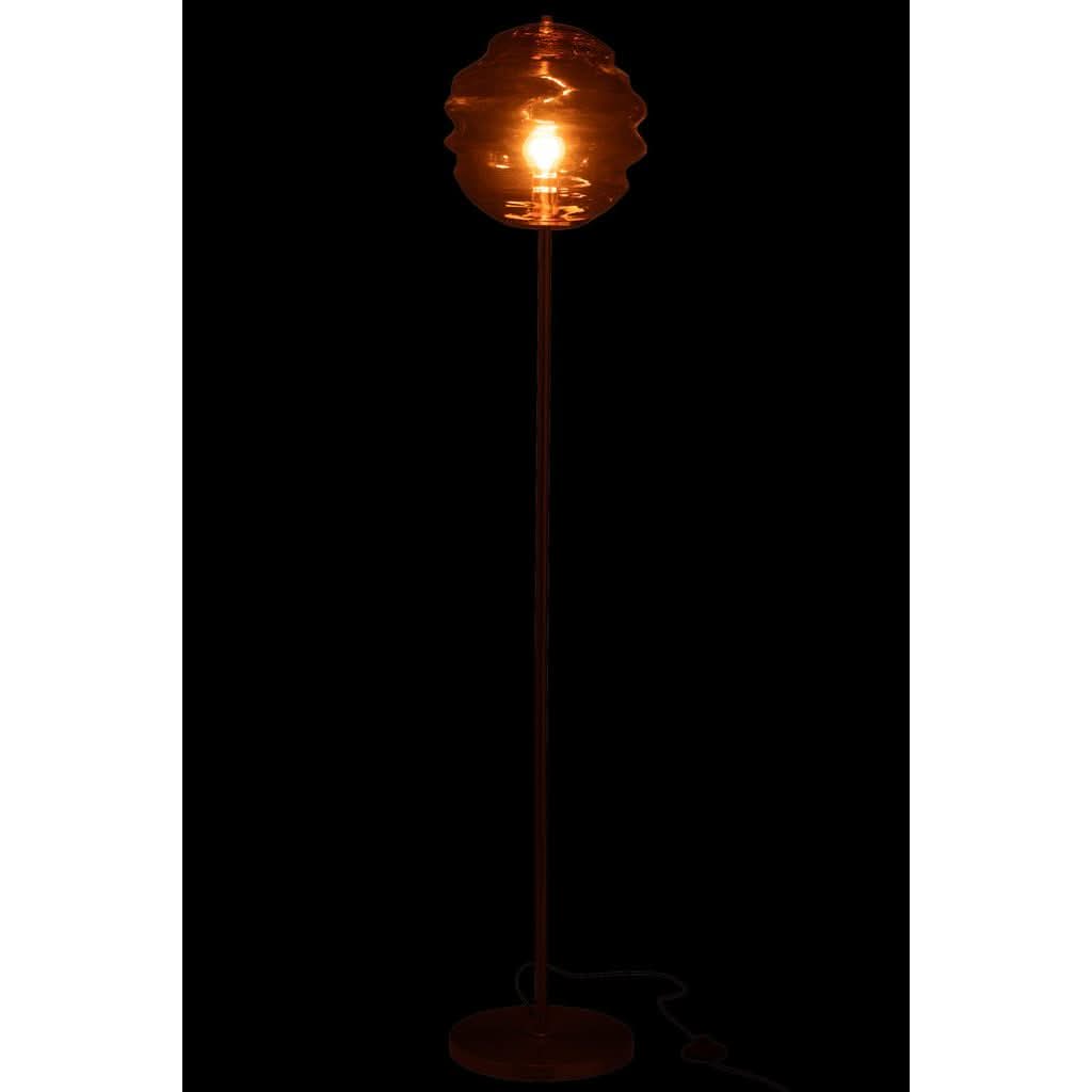 Lampe Sol Verre Marron Nid D'Abeille