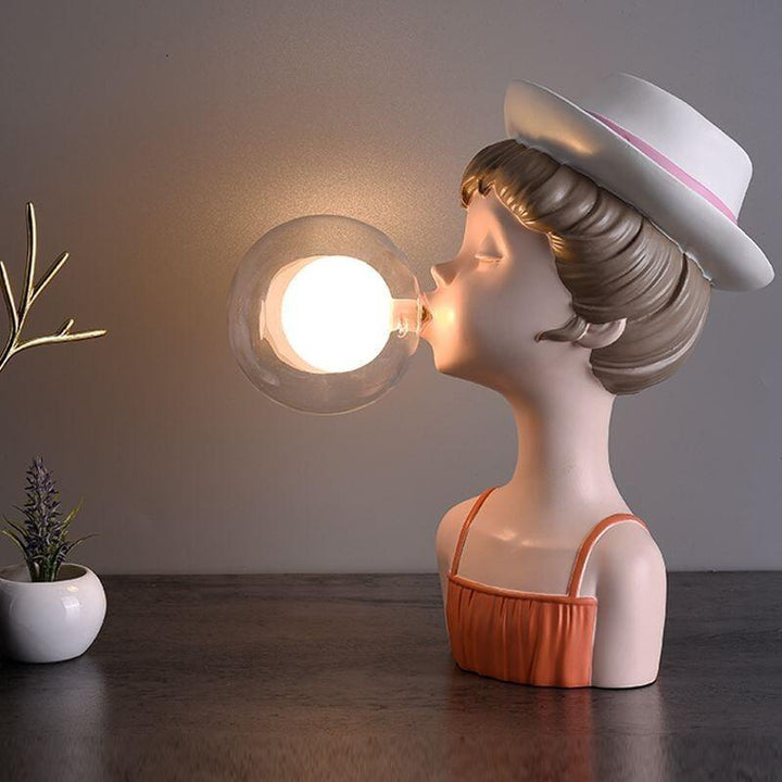 Lampe Statue Femme | Ambiance Sophistiquée - Designix Lampe de chevet Bleu Blanc Chaud