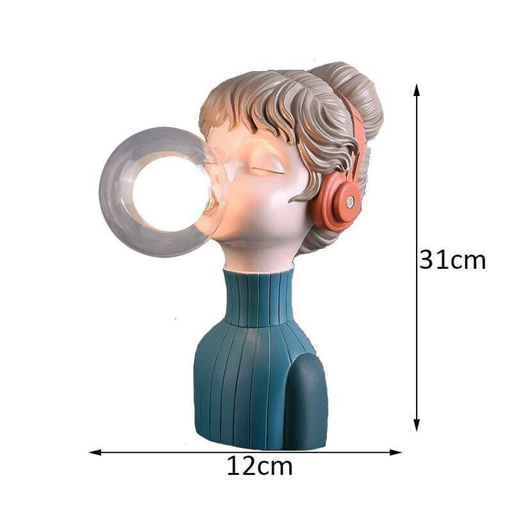 Lampe Statue Femme | Ambiance Sophistiquée - Designix Lampe de chevet Bleu Blanc Chaud