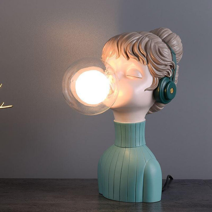 Lampe Statue Femme | Ambiance Sophistiquée - Designix Lampe de chevet Bleu Blanc Chaud