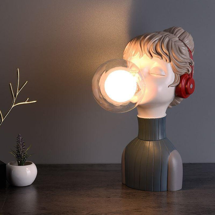Lampe Statue Femme | Ambiance Sophistiquée - Designix Lampe de chevet Bleu Blanc Chaud