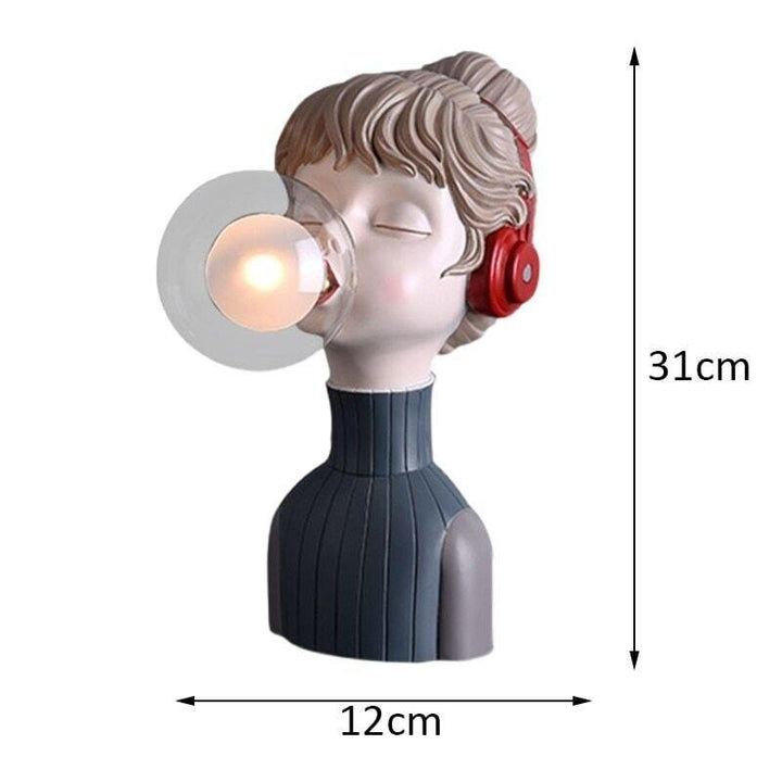 Lampe Statue Femme | Ambiance Sophistiquée - Designix Lampe de chevet Bleu Blanc Chaud
