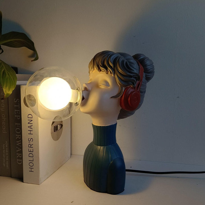 Lampe Statue Femme | Ambiance Sophistiquée - Designix Lampe de chevet Bleu Blanc Chaud