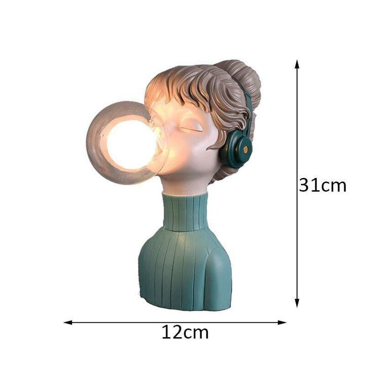 Lampe Statue Femme | Ambiance Sophistiquée - Designix Lampe de chevet Vert Blanc Chaud