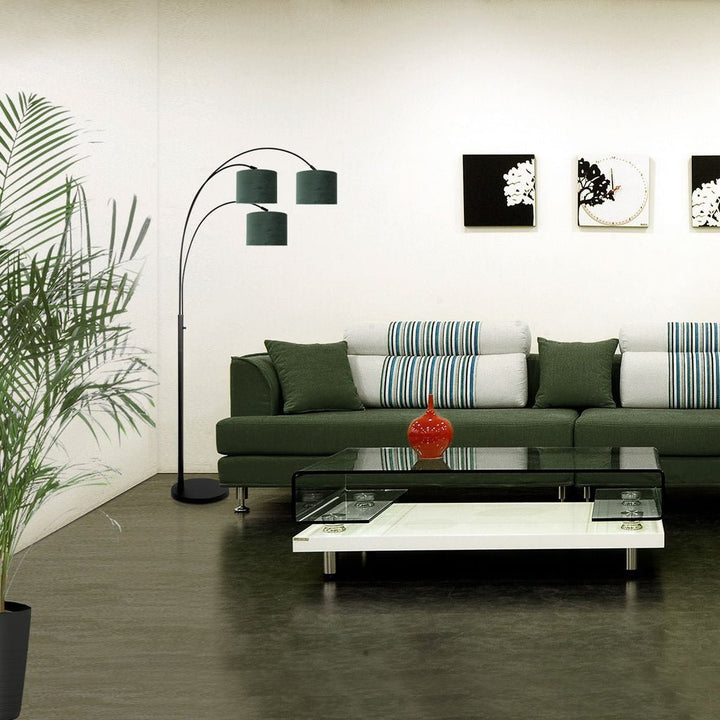 Lampe sur Pied 3 Têtes Velours | Giro - Designix Lampadaire