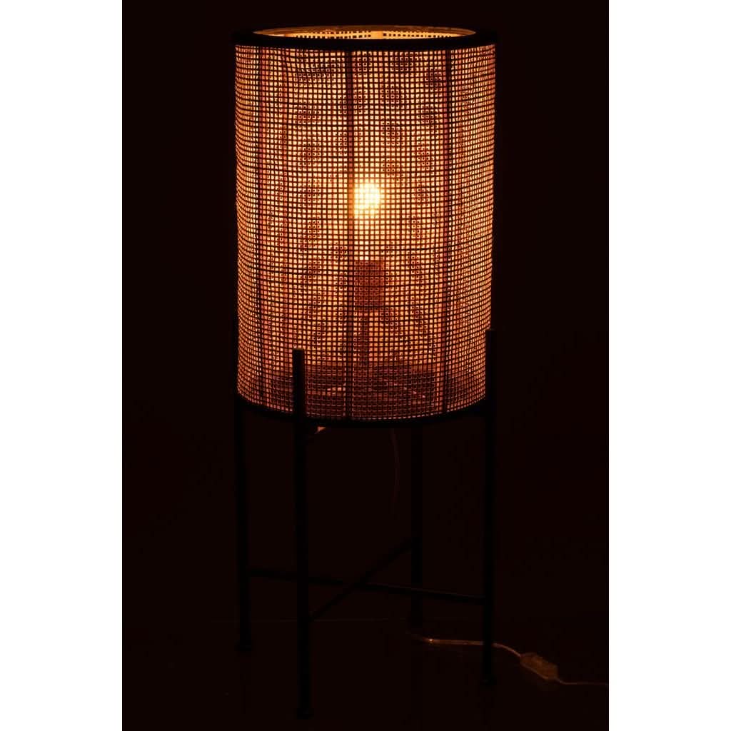 Lampe Sur Pied Bambou Métal Naturel