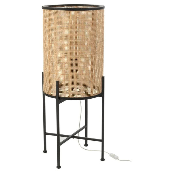 Lampe Sur Pied Bambou Métal Naturel