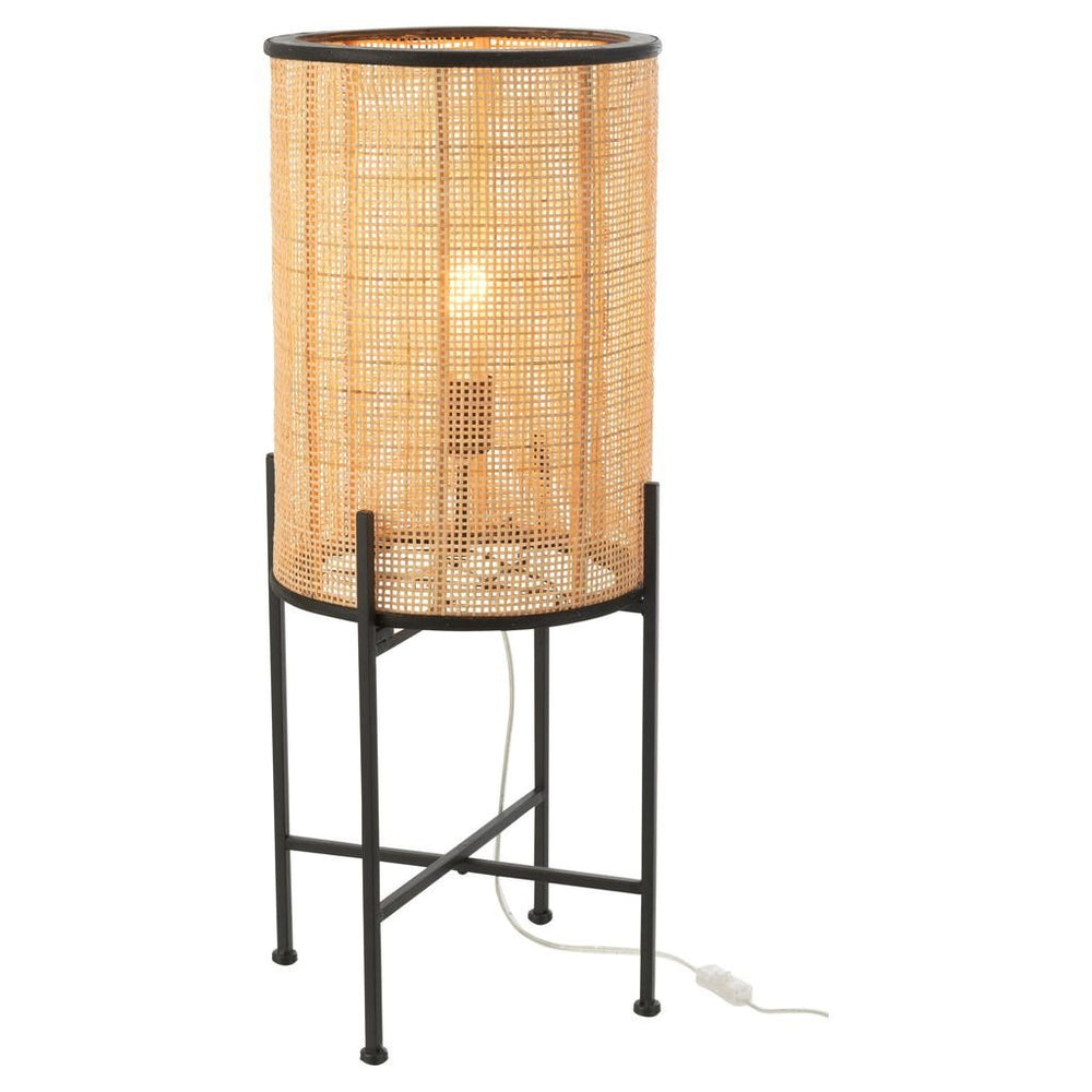 Lampe Sur Pied Bambou Métal Naturel - Designix