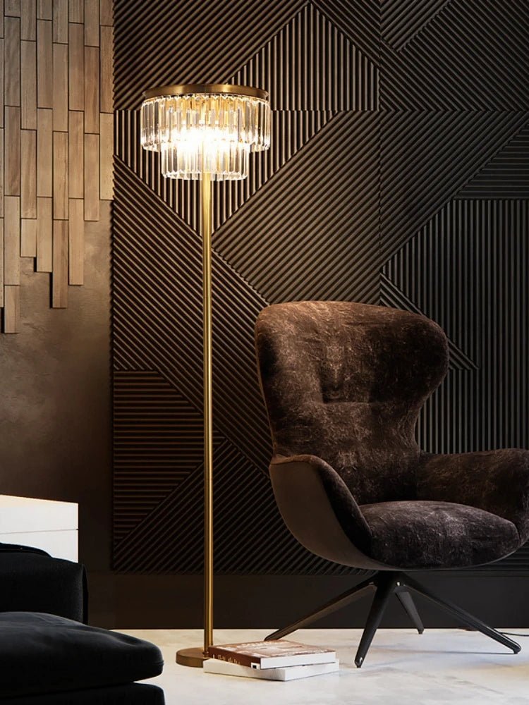 Lampe sur Pied de Luxe Cristal Moderne | Jira - Designix Lampadaire Lampadaire Dimmable 3 Couleurs