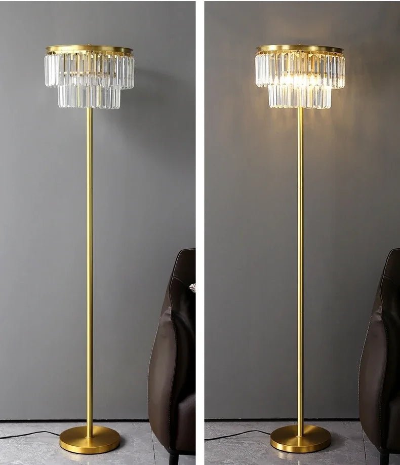 Lampe sur Pied de Luxe Cristal Moderne | Jira - Designix Lampadaire Lampadaire Dimmable 3 Couleurs