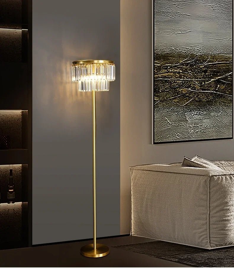 Lampe sur Pied de Luxe Cristal Moderne | Jira - Designix Lampadaire Lampadaire Dimmable 3 Couleurs