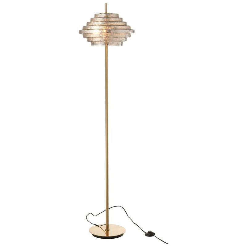 Lampe Sur Pied Dorée Fumée