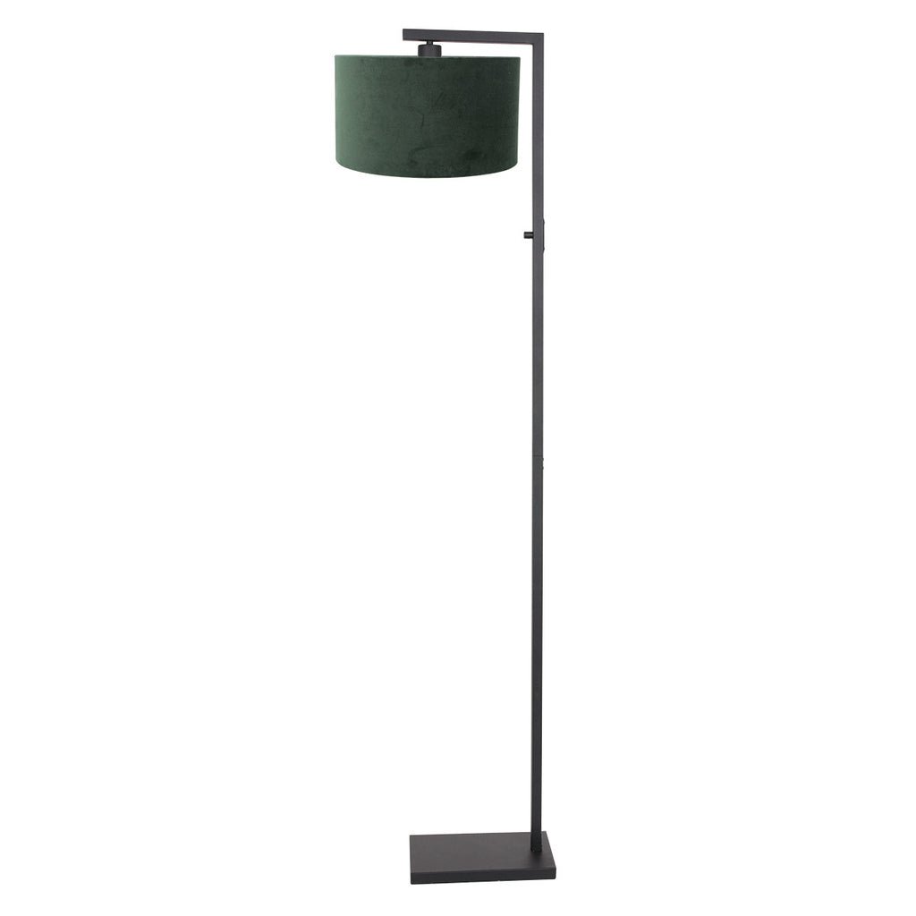 Lampe Sur Pied Noir Velours Vert | Qyla - Designix Abat - jour