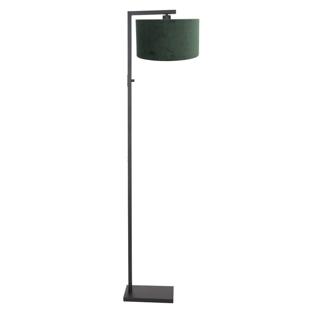 Lampe Sur Pied Noir Velours Vert | Qyla - Designix Abat - jour