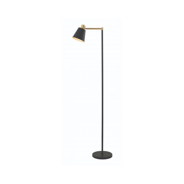 Lampe sur pied ZAMBELIS D250 E27 DESIGN Noir Mat et Dore Mat Sans Source 20216