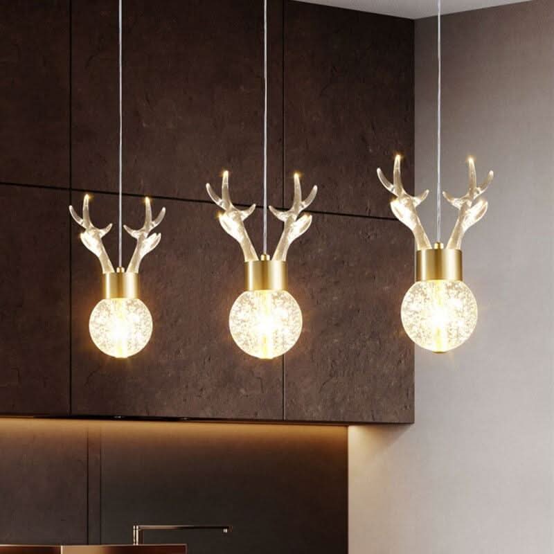 Lampe Suspension Design Cerf | Éclat de Diamant - Designix Suspension luminaire