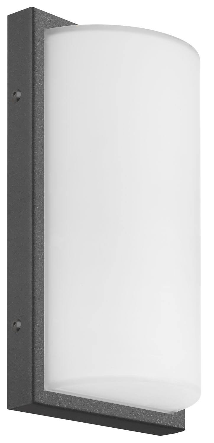 Produit de face sur fond blanc, diffuseur opale et corps anthracite texturé