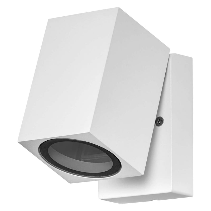 Applique extérieure Endura Classic Cube blanche et aluminium