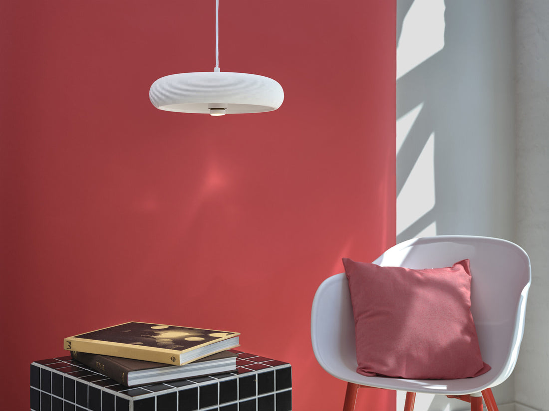 Suspension Plaster Pure blanche, H 113 cm