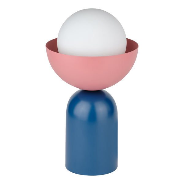 Lampe à poser Bowl bleu et rose fuchsia