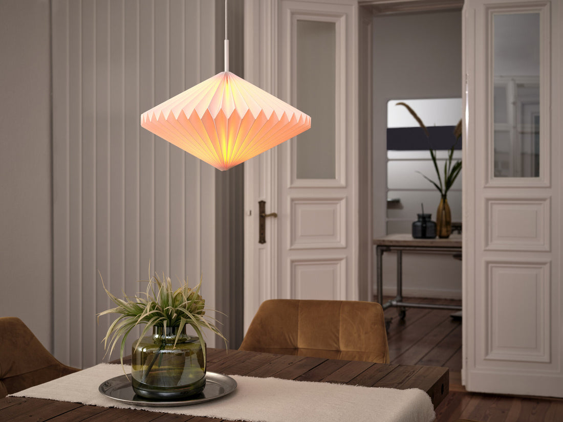 Suspension Paper Lantern Diamond blanche