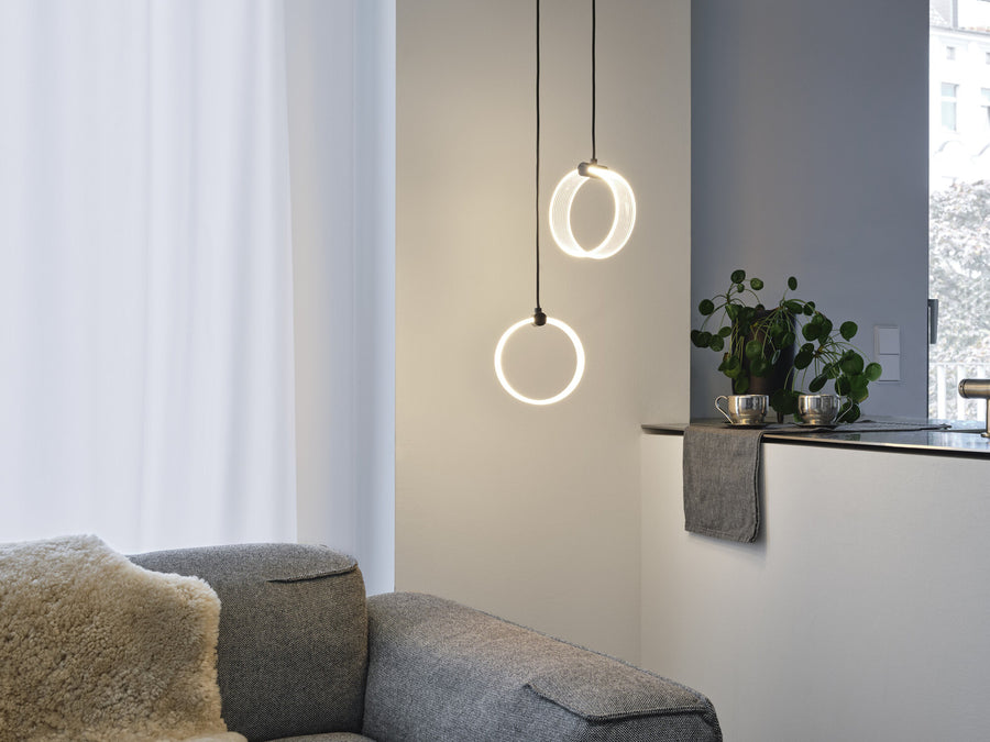 Suspension Circle noire, 2 lumières