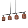 Suspension Clay Windows marron, 4 lumières