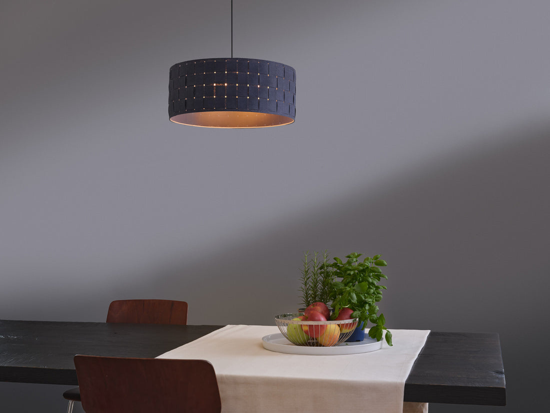 Suspension Felt Weaving anthracite, 3 lumières