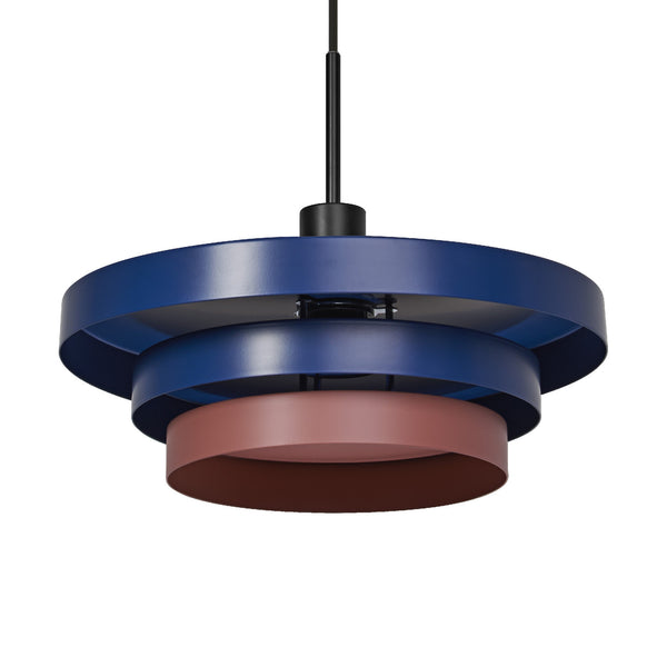 Suspension Layers bleu et rose fuchsia