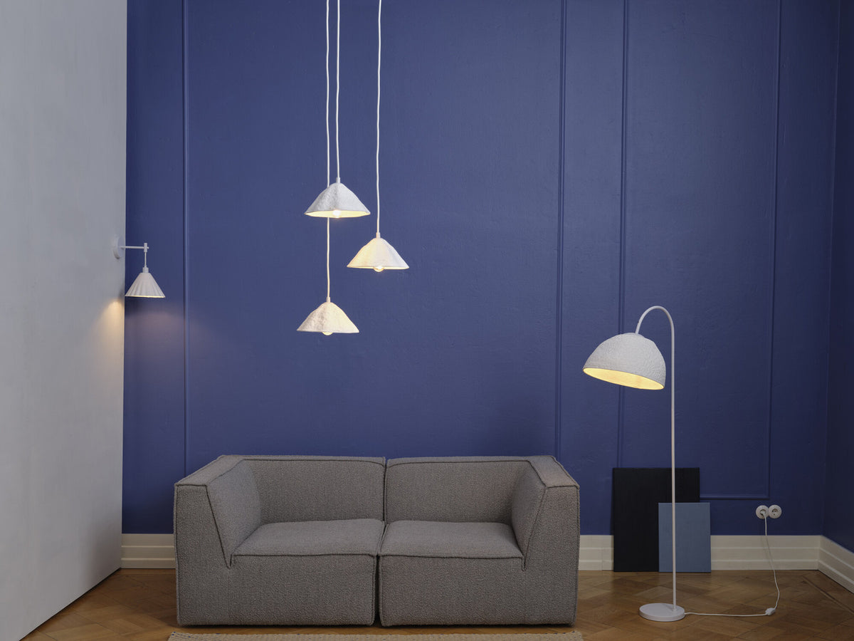 Suspension Lotus Leaf blanche, 3 lumières