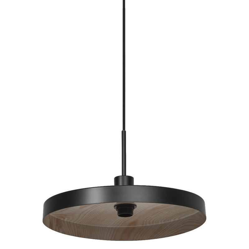 Suspension Plate noire et bois