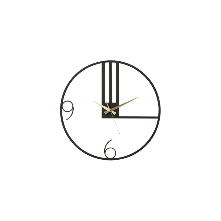 Lignes Horloge Métal Noir - Designix