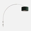 Liseuse murale velours vert, arc acier brossé réglable Ø 30 cm | Verdar