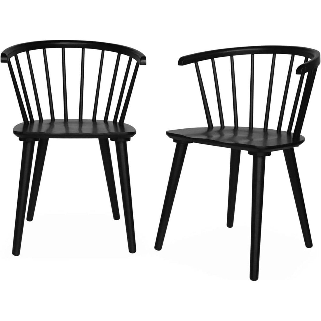 Lot 2 Chaises Bois Noir | Mousse