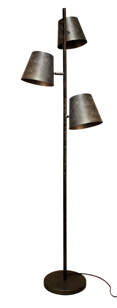 Lampadaire Colt rouille et gris, H 165 cm