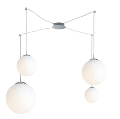 Suspension City blanche, verre, L 64,3 cm