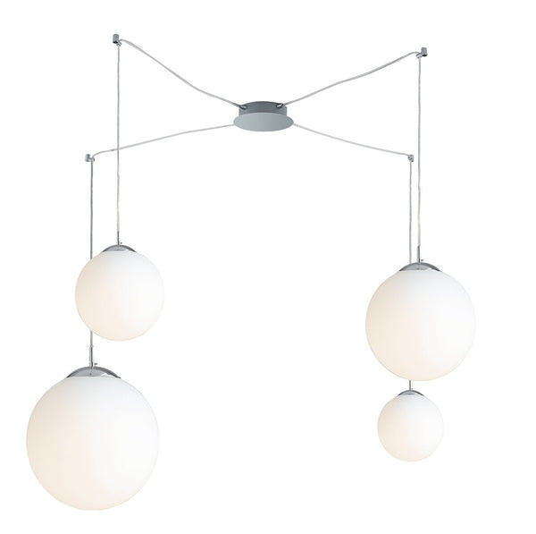 Suspension City blanche, verre, L 64,3 cm