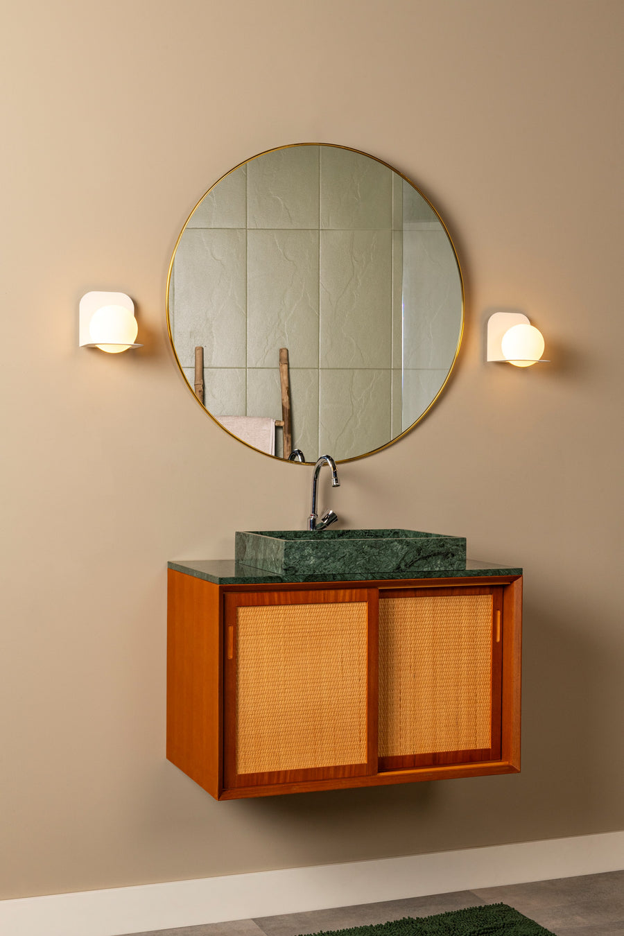 Applique murale Davy blanche, verre