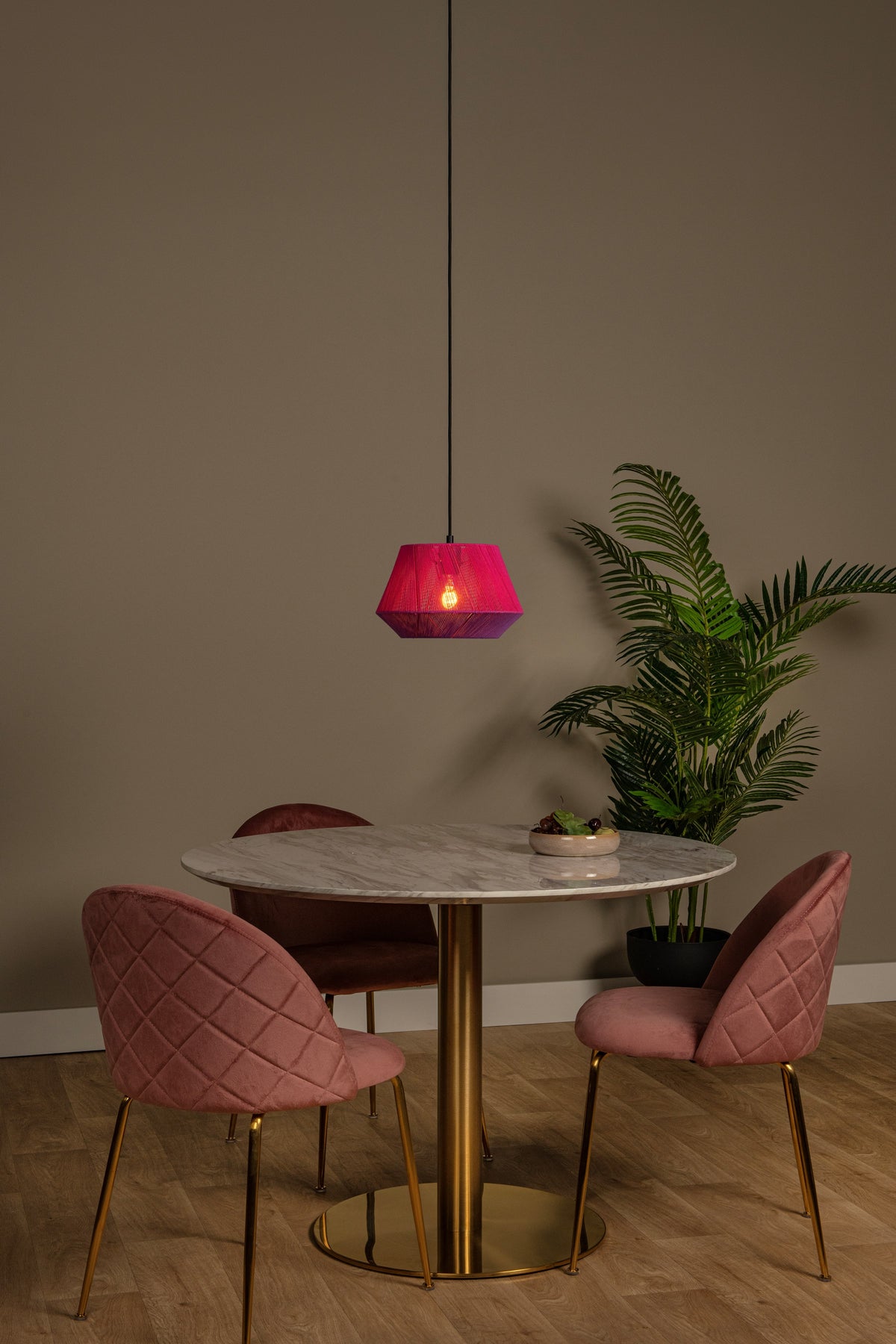Suspension Jessica rose et noire, coton