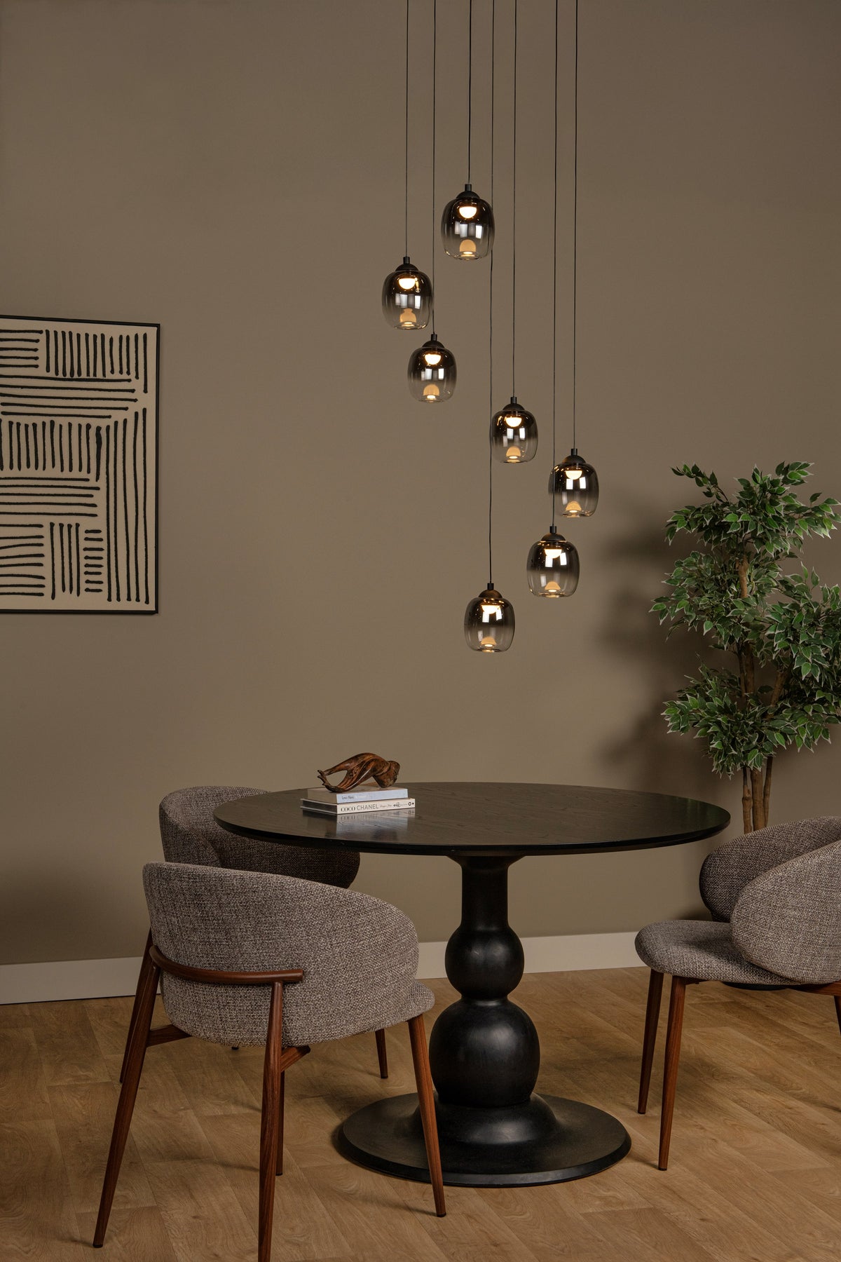 Suspension Tamino noire, verre